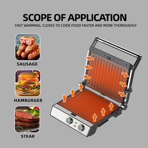 2200W <span class=keywords><strong>4</strong></span> <span class=keywords><strong>tranches</strong></span> détachable mécanique double contrô<span class=keywords><strong>le</strong></span> Steak Grill Panini Press Grill électrique Sandwich Maker - Product Image 5