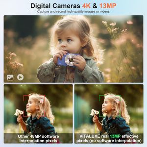 Appareil photo instantané <span class=keywords><strong>portable</strong></span> pour enfants, couleurs vives, facile à utiliser, capturez des moments amusants avec zoom 16x et écran LCD de 2,8 pouces, appareil photo compact - Product Image 3