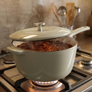 <span class=keywords><strong>Casserole</strong></span> en fonte émaillée, petite marmite à cuisson lente à haute capacité de rétention de chaleur avec bouton en <span class=keywords><strong>acier</strong></span> inoxydable, compatible four - Product Image 6