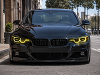 Faros LED BK para BMW F30 F31 F35 Serie 3 2012-2015, Conjunto de Faros Delanteros de Doble Color con Ojos de Ángel, Lente de Proyector Dual, Actualización de Faros