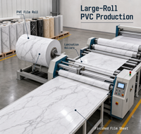 Film vinyle décoratif premium pour le marché d'Asie centrale, motif grain de bois et marbre pour panneaux MDF, portes en bois et revêtements muraux