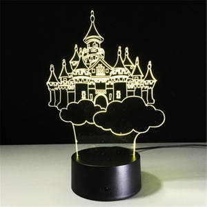 3D Veilleuse LED 7 Couleurs de la Saint-Valentin cadeau Princesse Château 3D <span class=keywords><strong>illusion</strong></span> 3D Lampe de Bureau - Product Image 5