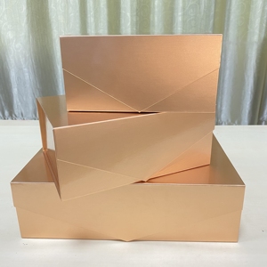 Foldable Rose Gold Alligator Printing Packaging Gift Box in Stock Hamper Box For Christmas decorations