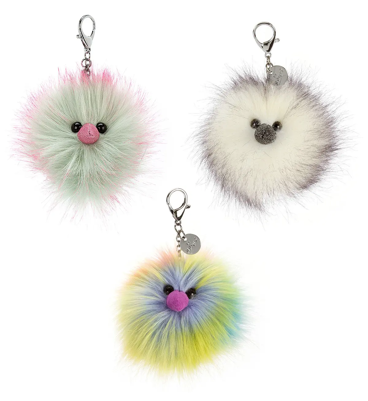 Schattige Vogel Verblindende Tas Bedel Nepbont Pom Pom Ballen Pluche Sleutelhanger