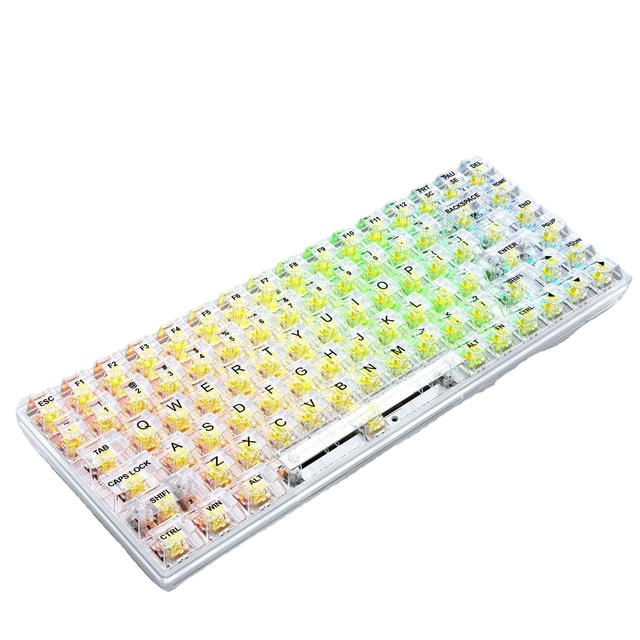 New K840 Esports Transparent Wired Mechanical Keyboard Hot Swappable RGB Backlit USB-C Interface Ambidextrous Design keyboard teclado