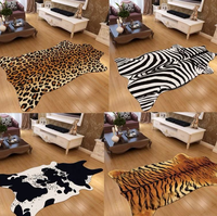 Tapis d'intérieur à imprimé vache, tapis imprimés d'animaux mignons pour la chambre à coucher, le salon, décoration rustique de style western, tapis en peau de vache