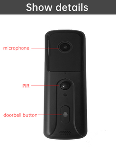Sonnette de <span class=keywords><strong>porte</strong></span> intelligente WIFI TUYA 1080P 2K IP65 étanche avec détection de mouvement PIR, vision nocturne, audio bidirectionnel, moniteur de <span class=keywords><strong>porte</strong></span>, batterie 5200mAh - Product Image 3