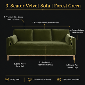 Canapé d'angle Chesterfield moderne en velours, trois places, avec pieds en bois et rembourrage en éponge, <span class=keywords><strong>pour</strong></span> salon - Product Image 2