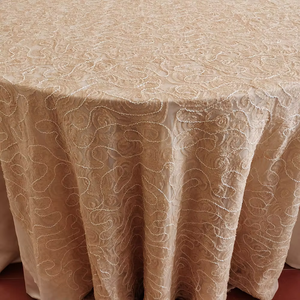 Ristorante dell'hotel 3D Champagne floreale copertura della tavola <span class=keywords><strong>di</strong></span> <span class=keywords><strong>lino</strong></span> fiore <span class=keywords><strong>tovaglia</strong></span> <span class=keywords><strong>ricamata</strong></span> per il matrimonio - Product Image 4