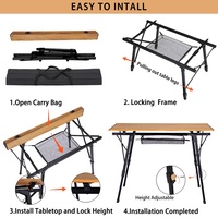 YILU Table de pique-nique portable pour le camping Table pliante extérieure en aluminium Table de pique-nique pliable pour patio, jardin, arrière-cour