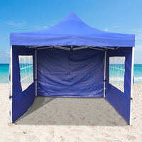 Proveedor Directo de Carpa Plegable para Ferias Comerciales, Color Rojo, con Paredes Laterales, Ventanas Transparentes y Techo Piramidal para Mercados al Aire Libre