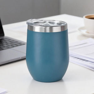 Gobelets à vin isothermes à double paroi en acier inoxydable de 12 oz avec logo personnalisé, anti-fuite, sans BPA, avec couvercle - Product Image 1