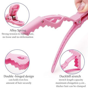 Pinzas de Cocodrilo Coloridas con Logotipo Personalizado OEM, Antideslizantes, para Peluquería, para Seccionar el Cabello, Pinzas de Pico de Pato para Barbería y Salón - Product Image 2