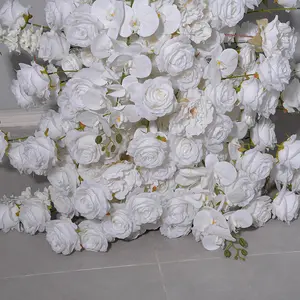 Latar belakang pernikahan putih dapat disesuaikan dekorasi lengkungan bunga buatan putih untuk dekorasi pernikahan