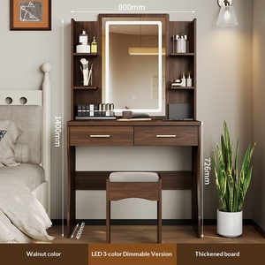 Venta Directa <span class=keywords><strong>de</strong></span> Fábrica, Tocador <span class=keywords><strong>de</strong></span> Madera Nórdico para <span class=keywords><strong>Dormitorio</strong></span>, Tocador <span class=keywords><strong>de</strong></span> Maquillaje con Espejo LED y Silla - Product Image 4