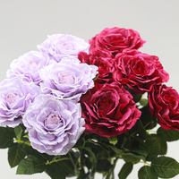 Mur floral cascade de roses thé artificielles à toucher réel, 74 cm, fait main, longue durée, pour la maison, les mariages, Thanksgiving, la Saint-Valentin