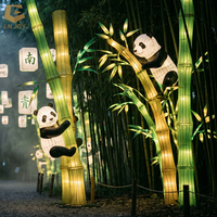 Riesenpanda- und Bambus-Laternen Komplettlösung für Laternenprojekte Globale Installation für Zoo-Park-Attraktionen