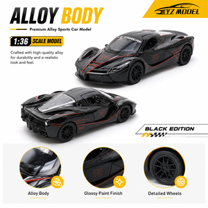 YZMODEL <span class=keywords><strong>Prix</strong></span> d'usine Miniature de supercar à rétrofriction à l'échelle 1:36 avec portes papillon ouvrables en alliage métallique, jouet de voiture de sport - Product Image 3