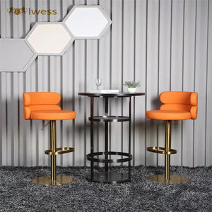Chaise de <span class=keywords><strong>bar</strong></span> nordique de luxe moderne simple chaise de <span class=keywords><strong>bar</strong></span> hôtel ascenseur rotatif en cuir inoxydable <span class=keywords><strong>tabouret</strong></span> de <span class=keywords><strong>bar</strong></span> à pieds hauts - Product Image 5