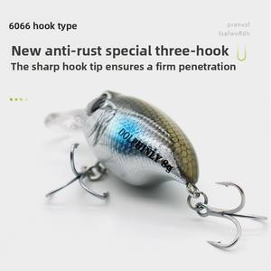 Señuelo artificial flotante Xiaomi ABS impreso con anzuelos, tipo rocker de lengüeta larga, para microobjetos pequeños y gordos, para pesca de lubina y pez boca grande - Product Image 3