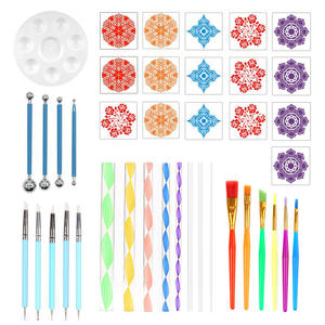 曼陀罗打点工具套装笔打点工具曼陀罗模板绘画工具用于绘画岩石、着色、绘画 - Product Image 3