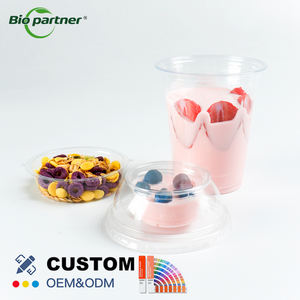 Vasos de Plástico Transparente Personalizados para Helados, Parfaits, Snacks, Frutas, Yogur, Ensaladas, con Inserto y Tapas Planas - Product Image 1