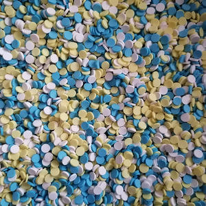 1 kg de paillettes pour slime artisanal, tranches de polymère bleues, jaunes, blanches, rondes, en forme de chips, de cercles, de points, de confettis, mélange de paillettes en argile polymère - Product Image 2