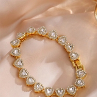 Ensemble de bracelets de plage étanches en acier inoxydable plaqué or 18 carats avec certificat CE ROHS, bijoux d'été en forme de cœur pour femmes, cadeau fête des Mères