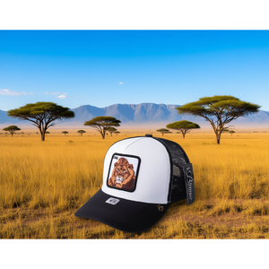 Cappello da camionista DG a 6 pannelli, regolabile, in rete, con ricamo a forma di leone, unisex, casual. - Product Image 2