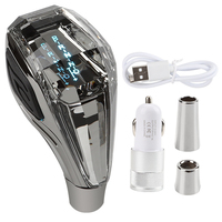 Pommeau de levier de vitesse en cristal LED tactile pour voiture, coloré et lumineux, gris, pour transmission automatique, universel