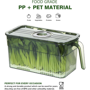 Organizadores de Almacenamiento para Cocina y Despensa, Caja de Almacenamiento Transparente para Refrigerador, Recipientes Herméticos para Alimentos con Tapas y Asas - Product Image 3