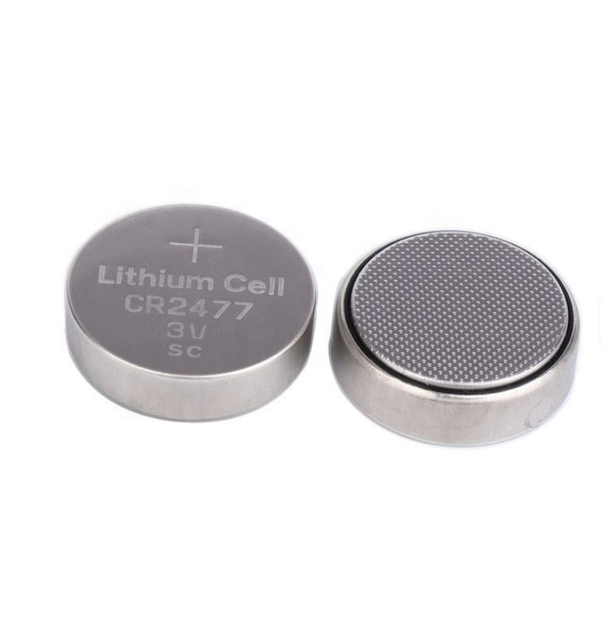 Lithium Manganese Rechargeable Battery CR2477 3V 900mAh Coin Cell. OEM Accepted. Home Use. China.
