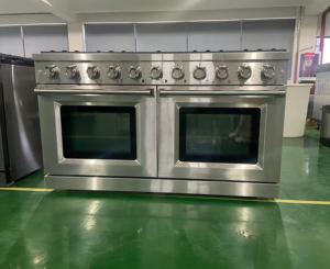 Estufa de Gas Profesional de 60 Pulgadas, 10 Quemadores, Horno Doble Independiente, Convección, Rejillas Telescópicas, Patas Ajustables, para el Hogar - Product Image 2