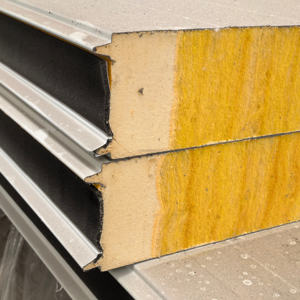 Panel Aislante de Lana de Roca con Borde Sellado de PU, Grosor y Tamaño Personalizados, Certificado ISO, para Cuartos Limpios, Almacenamiento en Frío y Casas Prefabricadas - Product Image 2