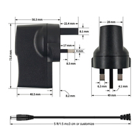 Alimentation murale personnalisable AC/DC 12V 24V 13.5V 12.6V 1A 0.5A avec prise UK pour driver LED et décodeur