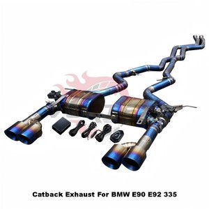 Échappement arrière Vortex Titanium Valvetronic pour BMW E90 E92 335i 335 N54 N55 Performance Racing Muffler Blue Burnt Kit - Product Image 5