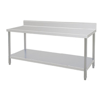 Plan de travail commercial personnalisé en acier inoxydable 201/304 |   Table de préparation à double niveau, design modulaire, revêtement autonettoyant pour cuisine