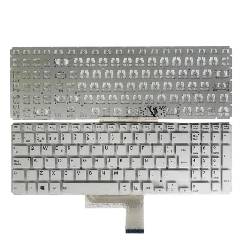 Genuine New Spanish SP Notebook Laptop Keyboard For Toshiba Satellite L50-B L55DT-B L55-B S50-B White Without Frame