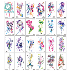 2025 derniers tatouages temporaires noirs réalistes Art corporel CMJN coloré fleur épaule cou poitrine tatouages temporaires pour femmes fille - Product Image 1