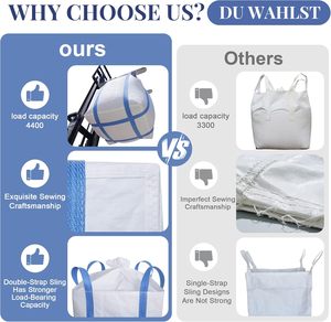 Huamaohengchun Bulk Bag,2 Ton Bag,4400lbs SWL Safty Factor 3:1,35"L x 35"W x 43"H, Heavy Duty Bulk Bags for Industry Agriculture - Product Image 2