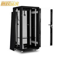 Armoire de serveur à profondeur étendue 1000 mm avec porte verrouillable en verre trempé et roulettes pour serveur de communication