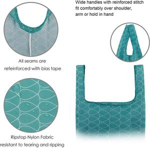Eco-Friendly Lightweight Polyester Taffeta Waterproof Shopping <b>Tote</b> Bag Sturdy Foldable Grocery Bag for Food Packaging - Product Image 2
