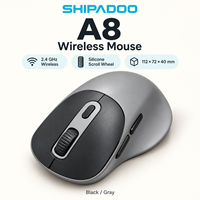 Mouse Nirkabel Grosir A8 2.4GHz 2000 DPI Dengan 6 Tombol dan Roda Gulir Silikon untuk Kantor