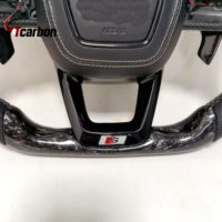 YTcarbon pour A3 A4 A5 Q3 Q5 Q7 Q8 S3 S4 S5 SQ3 SQ5 SQ7 SQ8 Accessoires intérieurs de voiture Volant personnalisé en fibre de carbone véritable