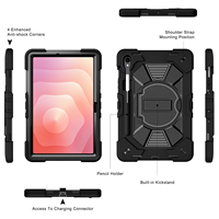 Étui robuste pour tablette, protection antichoc 3-en-1, usage industriel B2B, pour Samsung Galaxy Tab S9/S9 FE/S10 FE 11 pouces B2B