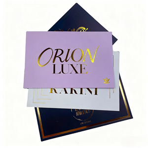 Cartes de vœux d'affaires en papier d'art recto-verso avec logo personnalisé, cartes postales de remerciement imprimées pour anniversaire et mariage, en carton - Product Image 1