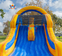 Parcours d'obstacles gonflable avec toboggan aquatique et château gonflable combiné Toboggan aquatique d'été pour enfants en plein air