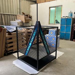 Étagère de présentation mobile multi-niveaux pour snacks de supermarché et de magasin de proximité, avec paniers grillagés et structure métallique - Product Image 6