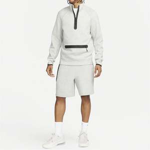 Fabricant de vêtements OEM personnaliser logo pull demi fermeture éclair sweat short pour homme ensemble décontracté short pour homme - Product Image 1