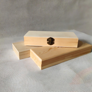 Caja de tijera de madera estrecha y larga, tapa izquierda Natural para regalo de peluquería - Product Image 2